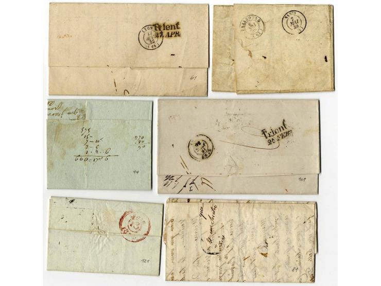 BRIEFPOSTEN: 1752/1850 (ca.), 17 markenlose Briefe, dabei Tax- und Grenzübergangsstempel