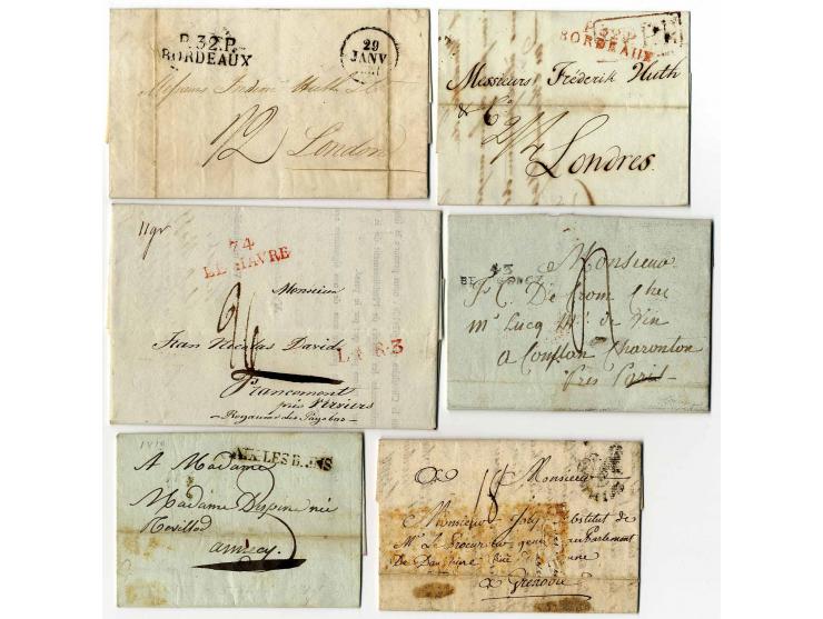 1770/1847 (ca.), 15 Briefe von oder nach Frankreich, dabei Tax- und Grenzübergangsstempel