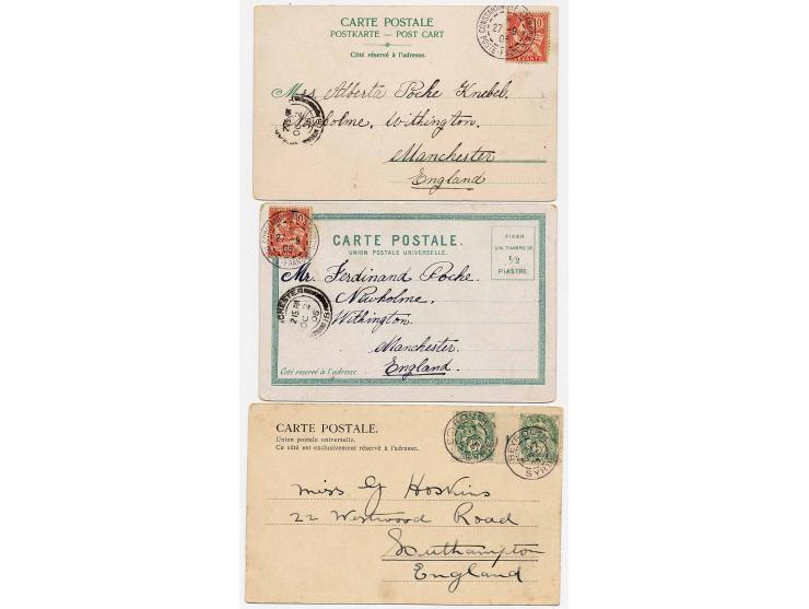 1856/1906 (ca.), 15 Briefe, Karten und Ganzsachen, dabei Reco, Schiffspost etc.
