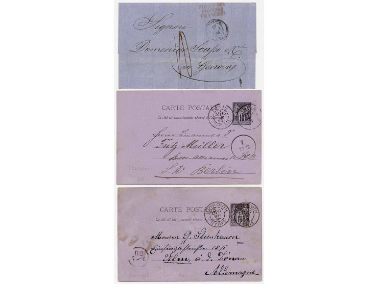 1856/1906 (ca.), 15 Briefe, Karten und Ganzsachen, dabei Reco, Schiffspost etc.