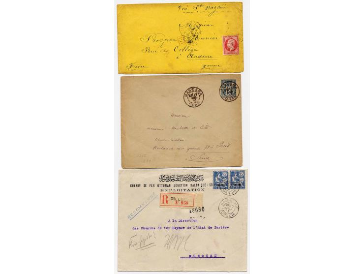 1856/1906 (ca.), 15 Briefe, Karten und Ganzsachen, dabei Reco, Schiffspost etc.