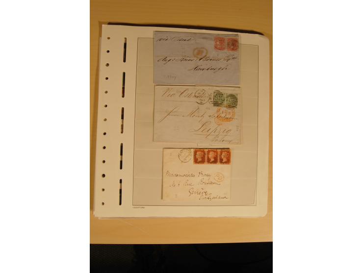 1840/91, gestempelte Sammlung inkl. einiger Briefe beginnend mit Mi.-Nr. 1-2 (je 2x), 5-7, 85 und 99 außerdem Mi.-Nr. 1-2 jew