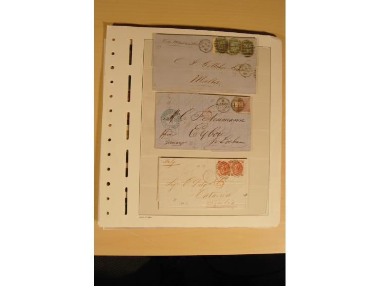 1840/91, gestempelte Sammlung inkl. einiger Briefe beginnend mit Mi.-Nr. 1-2 (je 2x), 5-7, 85 und 99 außerdem Mi.-Nr. 1-2 jew