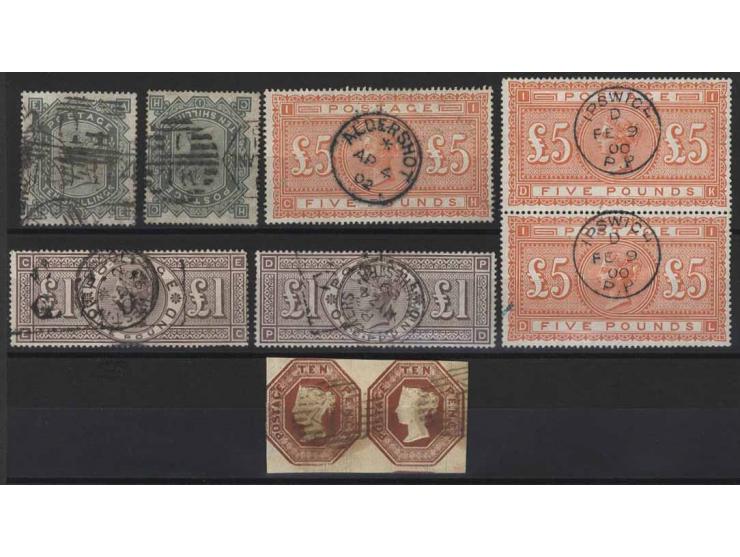 1847/88, Mi.-Nr. 6 im 4eckig geschnittenen Paar, 49(2), 66x, Einzelwert und senkrechtes Paar, 85 und 98, gestempelt, meist nu