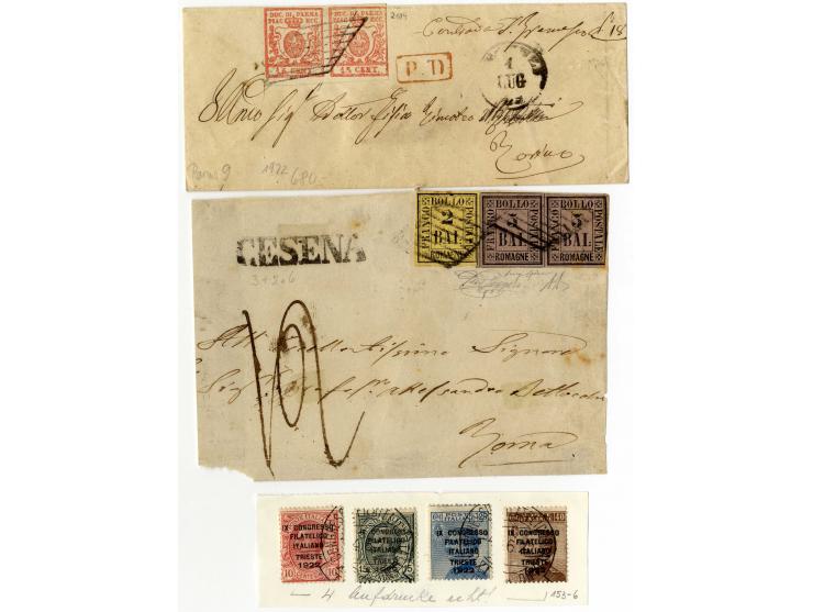 1852/79 (ca.), hochwertige, meist gestempelte Zusammenstellung incl. wenig Königreich mit u.a. Kirchenstaat Mi.-Nr. 10I und I