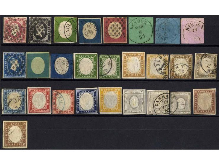 1851/63, überwiegend gestempelte Sammlung mit u.a. Mi.-Nr. 1-3, 4-6, 7-9, Farbnuancen etc., unterschiedliche Erhaltung