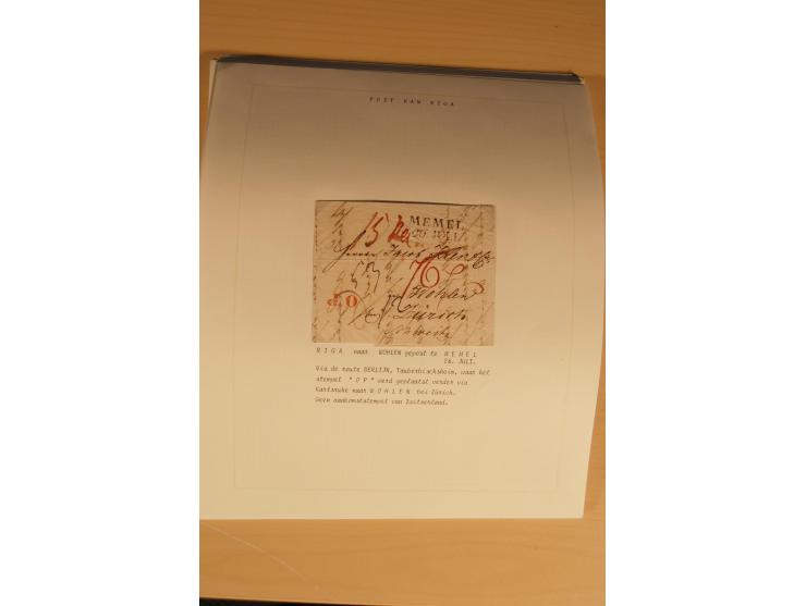 1762/1917, Die Postverbindungen von und nach Riga, Sammlung mit Briefen, Karten und Ganzsachen, dabei die Stempel Rigas ab 17