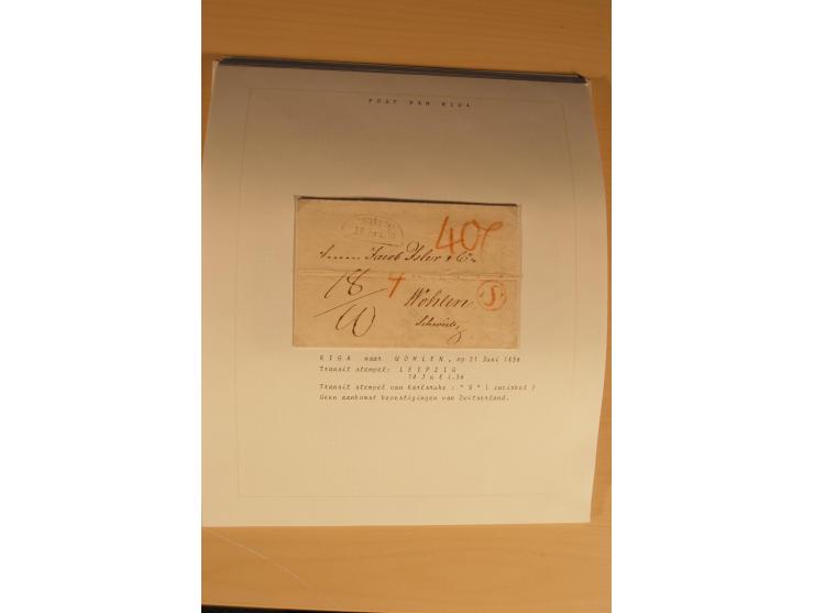 1762/1917, Die Postverbindungen von und nach Riga, Sammlung mit Briefen, Karten und Ganzsachen, dabei die Stempel Rigas ab 17