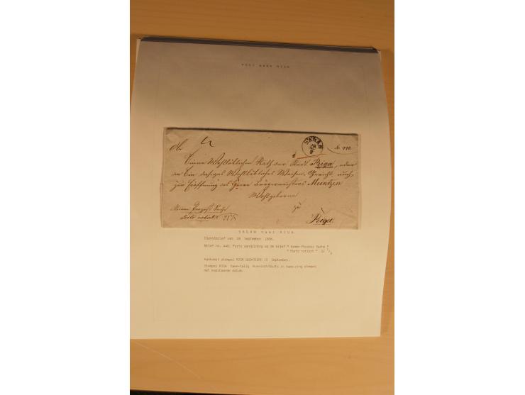 1762/1917, Die Postverbindungen von und nach Riga, Sammlung mit Briefen, Karten und Ganzsachen, dabei die Stempel Rigas ab 17