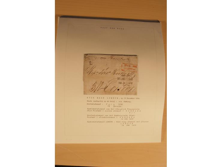 1762/1917, Die Postverbindungen von und nach Riga, Sammlung mit Briefen, Karten und Ganzsachen, dabei die Stempel Rigas ab 17