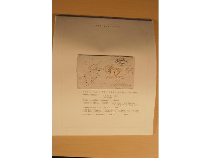 1762/1917, Die Postverbindungen von und nach Riga, Sammlung mit Briefen, Karten und Ganzsachen, dabei die Stempel Rigas ab 17
