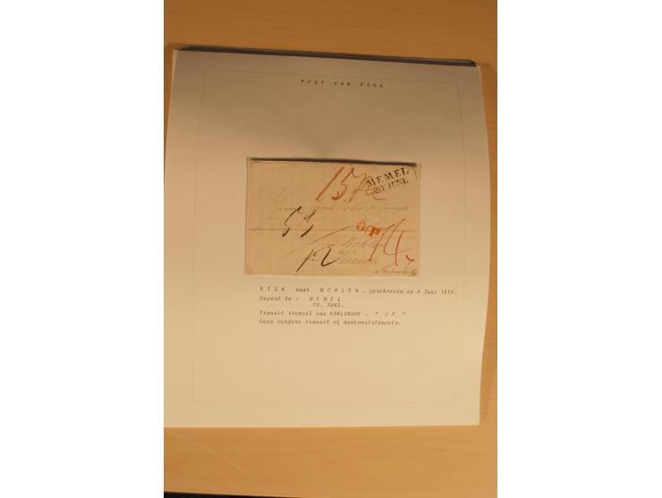 1762/1917, Die Postverbindungen von und nach Riga, Sammlung mit Briefen, Karten und Ganzsachen, dabei die Stempel Rigas ab 17