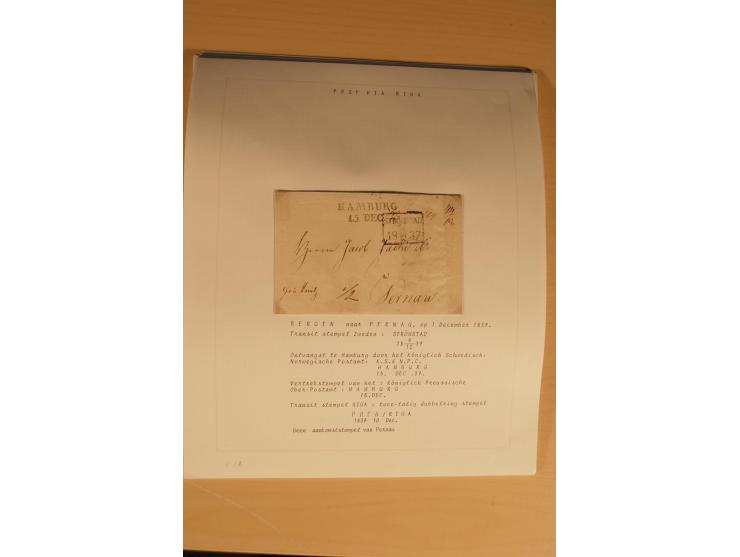1762/1917, Die Postverbindungen von und nach Riga, Sammlung mit Briefen, Karten und Ganzsachen, dabei die Stempel Rigas ab 17