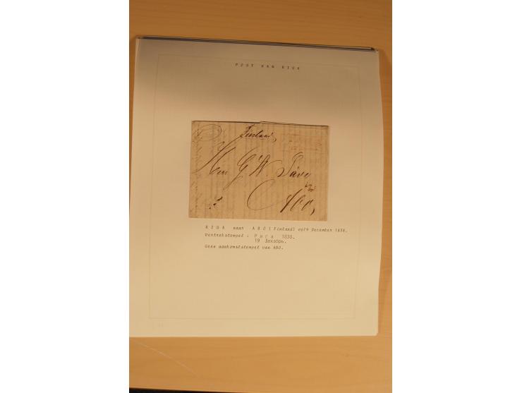 1762/1917, Die Postverbindungen von und nach Riga, Sammlung mit Briefen, Karten und Ganzsachen, dabei die Stempel Rigas ab 17
