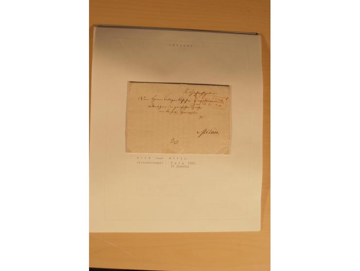 1762/1917, Die Postverbindungen von und nach Riga, Sammlung mit Briefen, Karten und Ganzsachen, dabei die Stempel Rigas ab 17