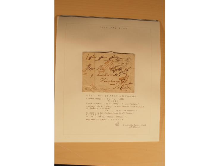 1762/1917, Die Postverbindungen von und nach Riga, Sammlung mit Briefen, Karten und Ganzsachen, dabei die Stempel Rigas ab 17