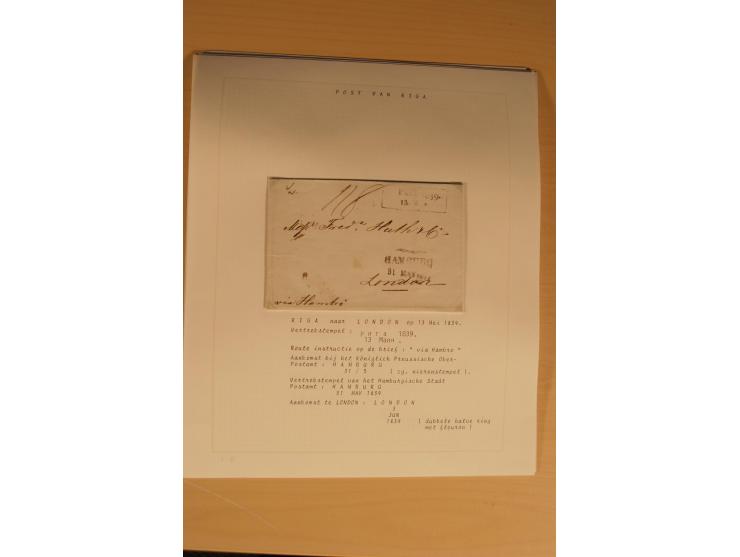 1762/1917, Die Postverbindungen von und nach Riga, Sammlung mit Briefen, Karten und Ganzsachen, dabei die Stempel Rigas ab 17