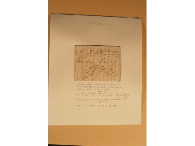 1762/1917, Die Postverbindungen von und nach Riga, Sammlung mit Briefen, Karten und Ganzsachen, dabei die Stempel Rigas ab 17