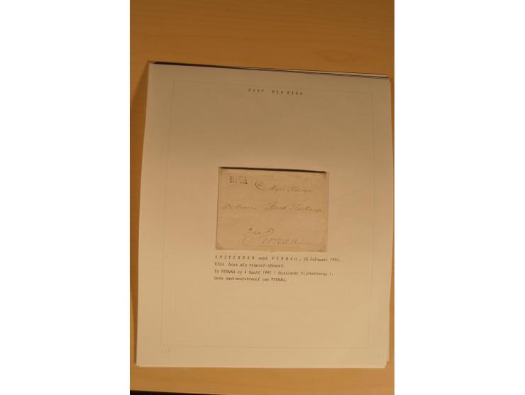 1762/1917, Die Postverbindungen von und nach Riga, Sammlung mit Briefen, Karten und Ganzsachen, dabei die Stempel Rigas ab 17