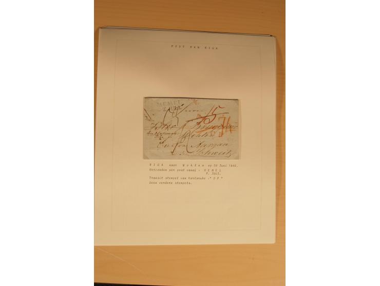 1762/1917, Die Postverbindungen von und nach Riga, Sammlung mit Briefen, Karten und Ganzsachen, dabei die Stempel Rigas ab 17