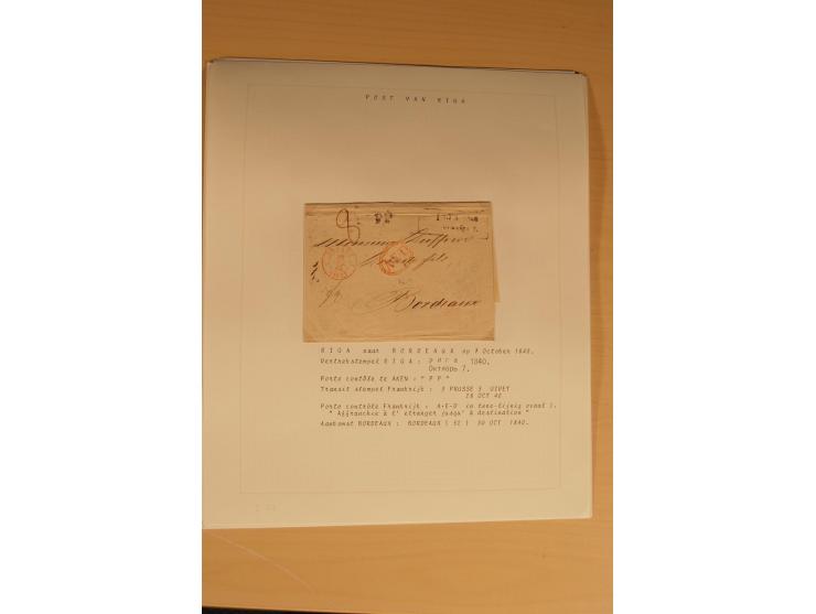 1762/1917, Die Postverbindungen von und nach Riga, Sammlung mit Briefen, Karten und Ganzsachen, dabei die Stempel Rigas ab 17