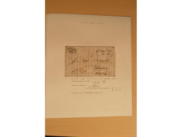 1762/1917, Die Postverbindungen von und nach Riga, Sammlung mit Briefen, Karten und Ganzsachen, dabei die Stempel Rigas ab 17