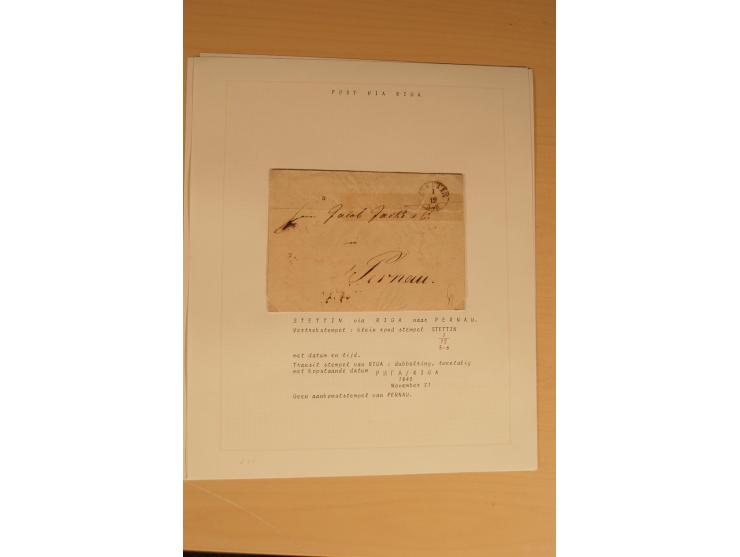 1762/1917, Die Postverbindungen von und nach Riga, Sammlung mit Briefen, Karten und Ganzsachen, dabei die Stempel Rigas ab 17