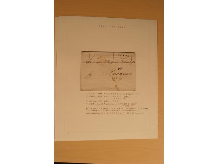 1762/1917, Die Postverbindungen von und nach Riga, Sammlung mit Briefen, Karten und Ganzsachen, dabei die Stempel Rigas ab 17