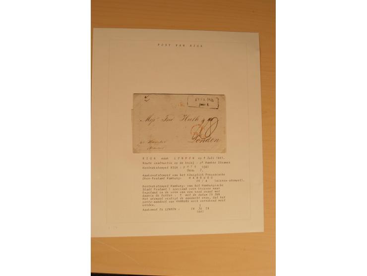 1762/1917, Die Postverbindungen von und nach Riga, Sammlung mit Briefen, Karten und Ganzsachen, dabei die Stempel Rigas ab 17
