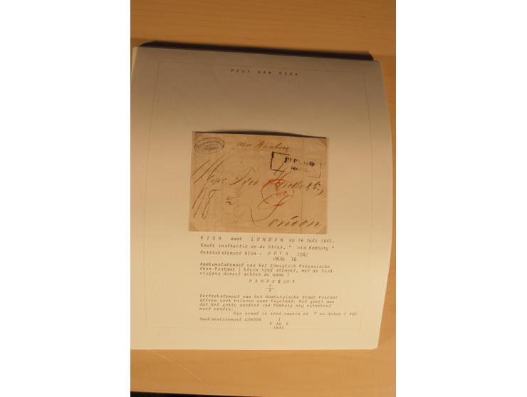 1762/1917, Die Postverbindungen von und nach Riga, Sammlung mit Briefen, Karten und Ganzsachen, dabei die Stempel Rigas ab 17