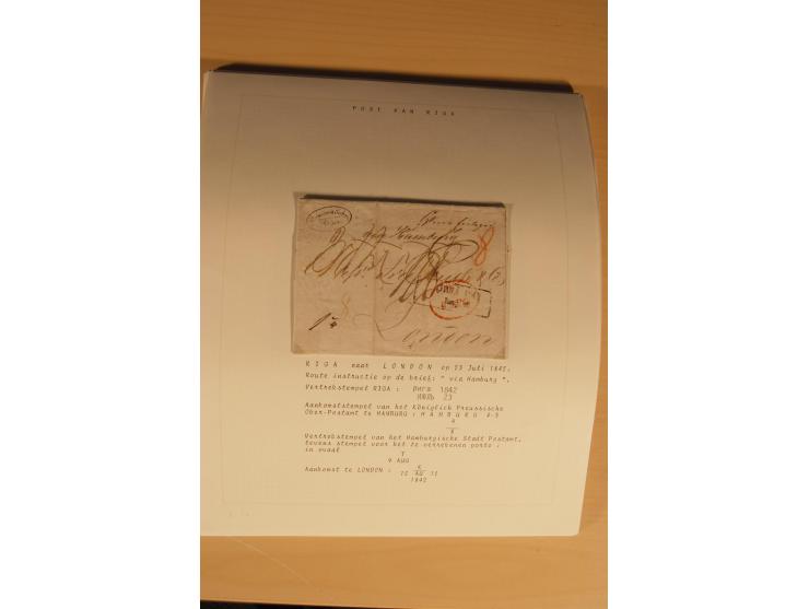 1762/1917, Die Postverbindungen von und nach Riga, Sammlung mit Briefen, Karten und Ganzsachen, dabei die Stempel Rigas ab 17