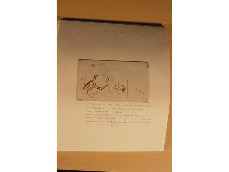 1762/1917, Die Postverbindungen von und nach Riga, Sammlung mit Briefen, Karten und Ganzsachen, dabei die Stempel Rigas ab 17