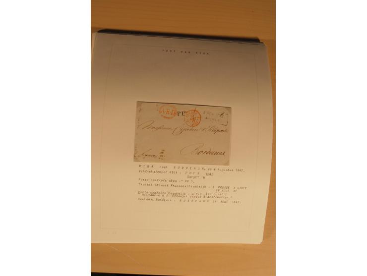 1762/1917, Die Postverbindungen von und nach Riga, Sammlung mit Briefen, Karten und Ganzsachen, dabei die Stempel Rigas ab 17