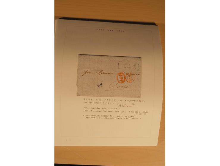 1762/1917, Die Postverbindungen von und nach Riga, Sammlung mit Briefen, Karten und Ganzsachen, dabei die Stempel Rigas ab 17