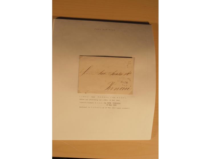 1762/1917, Die Postverbindungen von und nach Riga, Sammlung mit Briefen, Karten und Ganzsachen, dabei die Stempel Rigas ab 17