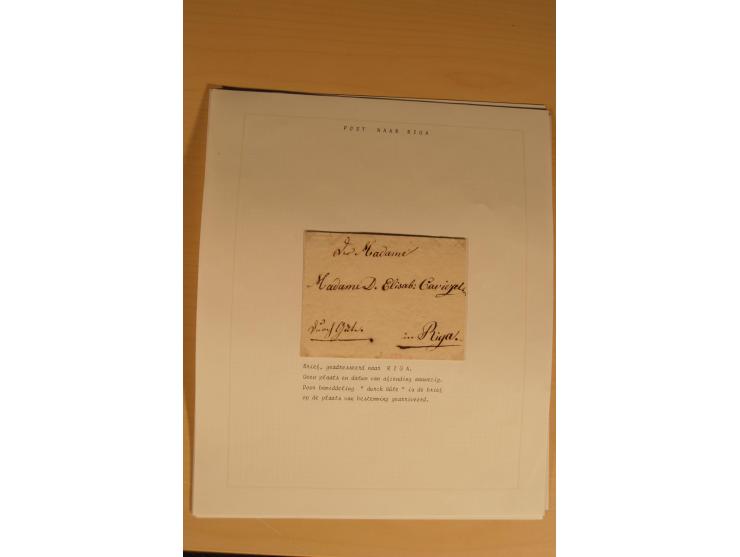 1762/1917, Die Postverbindungen von und nach Riga, Sammlung mit Briefen, Karten und Ganzsachen, dabei die Stempel Rigas ab 17