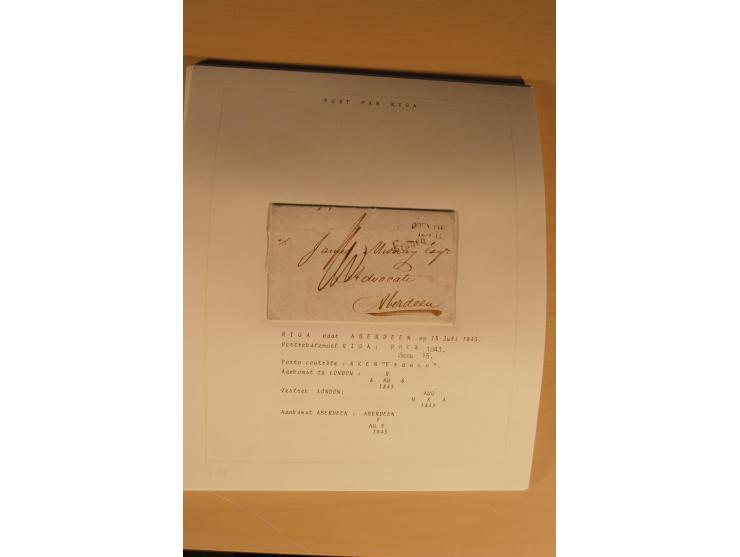 1762/1917, Die Postverbindungen von und nach Riga, Sammlung mit Briefen, Karten und Ganzsachen, dabei die Stempel Rigas ab 17