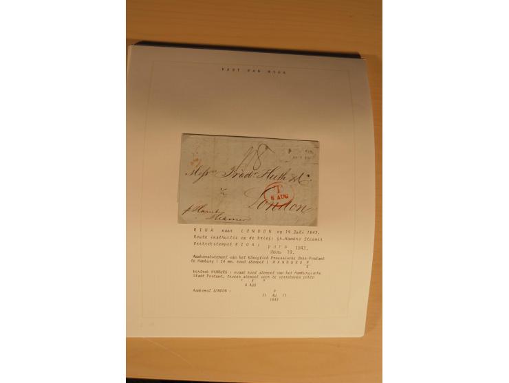 1762/1917, Die Postverbindungen von und nach Riga, Sammlung mit Briefen, Karten und Ganzsachen, dabei die Stempel Rigas ab 17
