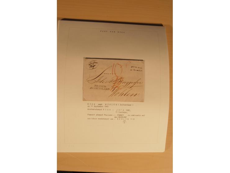 1762/1917, Die Postverbindungen von und nach Riga, Sammlung mit Briefen, Karten und Ganzsachen, dabei die Stempel Rigas ab 17