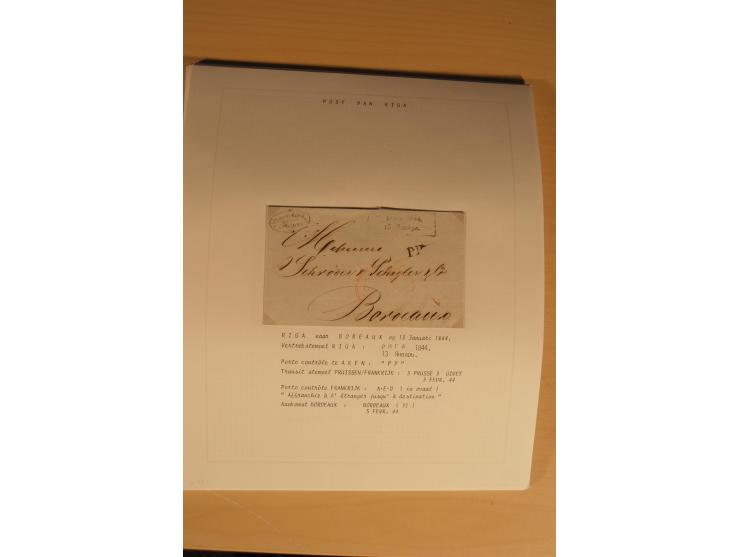 1762/1917, Die Postverbindungen von und nach Riga, Sammlung mit Briefen, Karten und Ganzsachen, dabei die Stempel Rigas ab 17