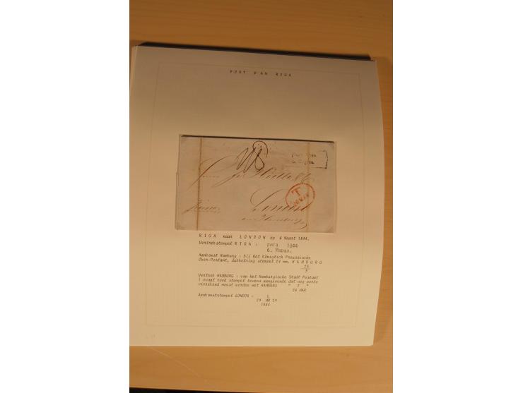 1762/1917, Die Postverbindungen von und nach Riga, Sammlung mit Briefen, Karten und Ganzsachen, dabei die Stempel Rigas ab 17