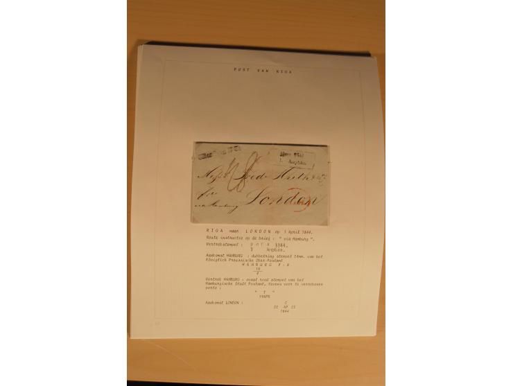 1762/1917, Die Postverbindungen von und nach Riga, Sammlung mit Briefen, Karten und Ganzsachen, dabei die Stempel Rigas ab 17