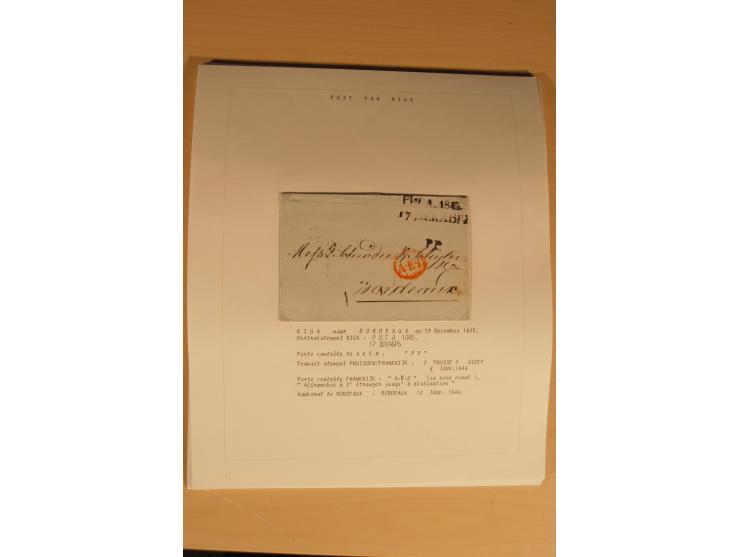 1762/1917, Die Postverbindungen von und nach Riga, Sammlung mit Briefen, Karten und Ganzsachen, dabei die Stempel Rigas ab 17