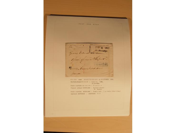 1762/1917, Die Postverbindungen von und nach Riga, Sammlung mit Briefen, Karten und Ganzsachen, dabei die Stempel Rigas ab 17