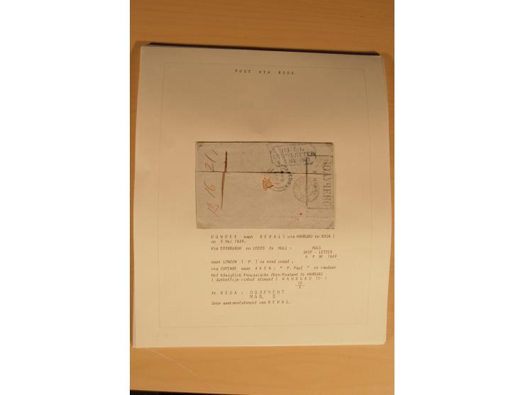 1762/1917, Die Postverbindungen von und nach Riga, Sammlung mit Briefen, Karten und Ganzsachen, dabei die Stempel Rigas ab 17