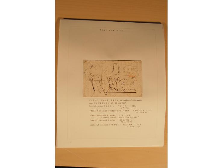 1762/1917, Die Postverbindungen von und nach Riga, Sammlung mit Briefen, Karten und Ganzsachen, dabei die Stempel Rigas ab 17