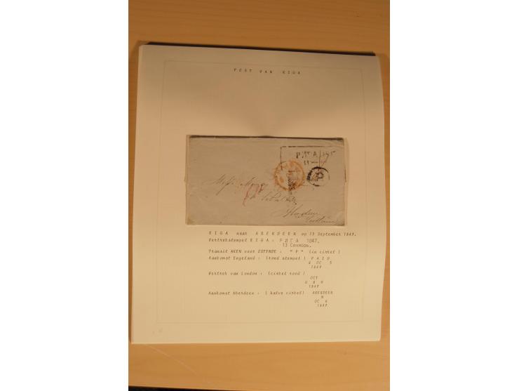 1762/1917, Die Postverbindungen von und nach Riga, Sammlung mit Briefen, Karten und Ganzsachen, dabei die Stempel Rigas ab 17