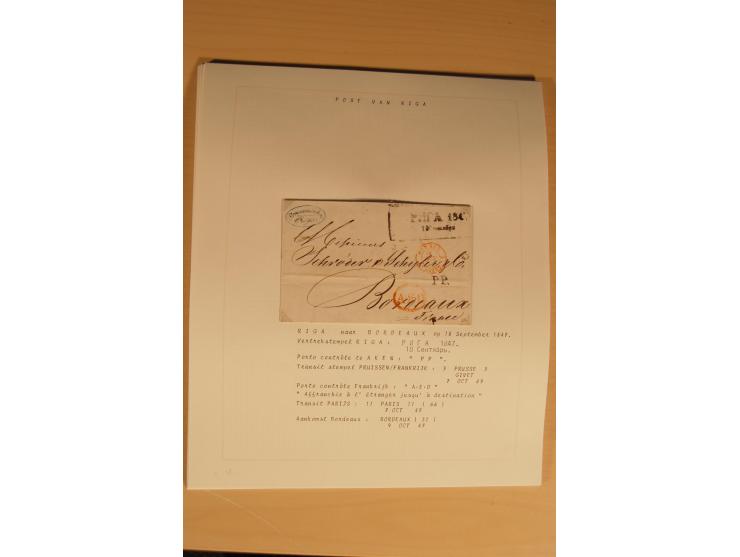 1762/1917, Die Postverbindungen von und nach Riga, Sammlung mit Briefen, Karten und Ganzsachen, dabei die Stempel Rigas ab 17