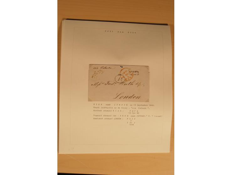 1762/1917, Die Postverbindungen von und nach Riga, Sammlung mit Briefen, Karten und Ganzsachen, dabei die Stempel Rigas ab 17