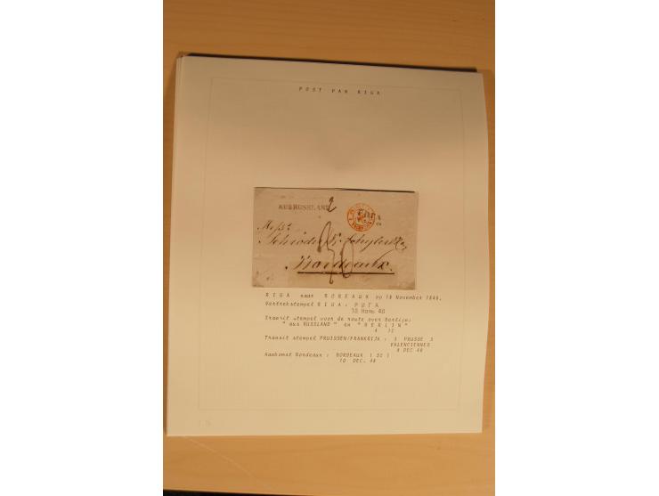 1762/1917, Die Postverbindungen von und nach Riga, Sammlung mit Briefen, Karten und Ganzsachen, dabei die Stempel Rigas ab 17